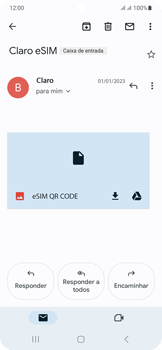 Como ativar o eSIM através do QR Code recebido via e-mail - Samsung Galaxy S23 - Passo 6