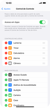Como personalizar a Central de Controle - Apple iOS 16 Apple iOS 16 - Passo 5