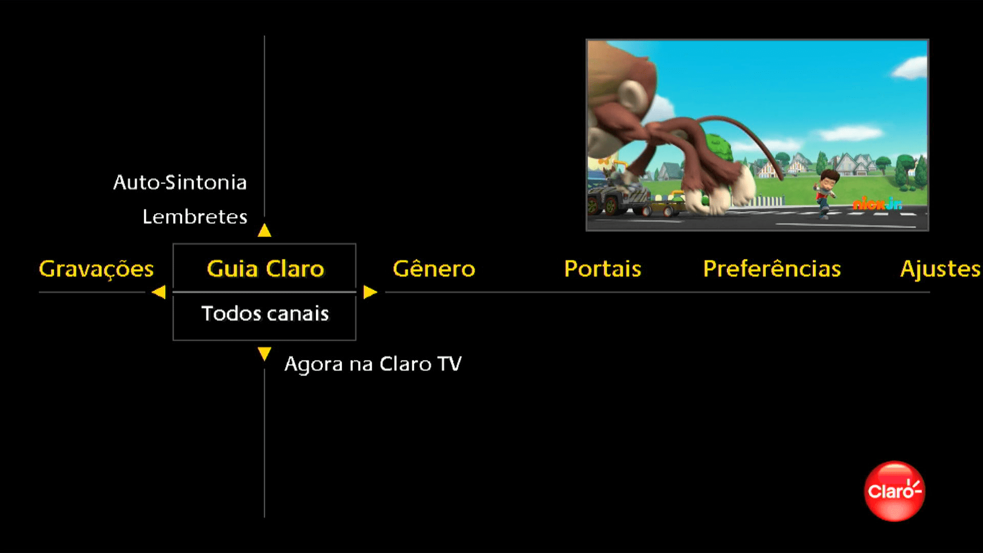 Claro Legado Interface de TV