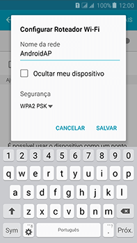 Como usar seu aparelho como um roteador de rede Wi-Fi - Samsung Galaxy J7 - Passo 8