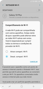 Como usar seu aparelho como um roteador de rede Wi-Fi - Samsung Galaxy S9 Plus - Passo 7
