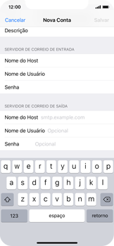 Como configurar seu celular para receber e enviar e-mails - Apple iOS 12 Apple iOS 12 - Passo 13