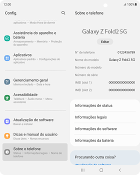 Como encontrar o número de IMEI do seu aparelho - Samsung Galaxy Z Fold2 5G - Passo 4
