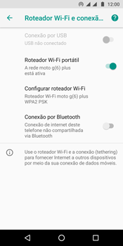 Como usar seu aparelho como um roteador de rede Wi-Fi - Motorola Moto G6 Plus - Passo 10