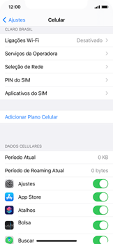 Como verificar o uso de dados móveis - Apple iOS 14 Apple iOS 14 - Passo 3