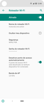 Como usar seu aparelho como um roteador de rede Wi-Fi - Motorola One Action - Passo 15