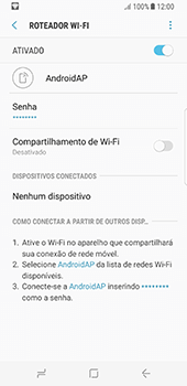 Como usar seu aparelho como um roteador de rede Wi-Fi - Samsung Galaxy S8 - Passo 13