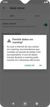 Como ativar e desativar o roaming de dados - LG K22 - Passo 6