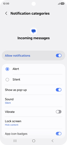 Silent and vibrate mode for messages | Media & Sound | Universal Phone |  T-Mobile Support