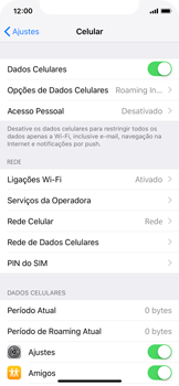 Como ativar e desativar uma rede de dados - Apple iOS 12 Apple iOS 12 - Passo 4