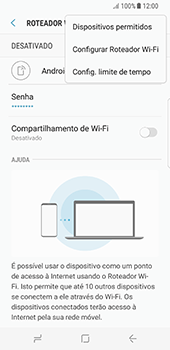 Como usar seu aparelho como um roteador de rede Wi-Fi - Samsung Galaxy S8 - Passo 9