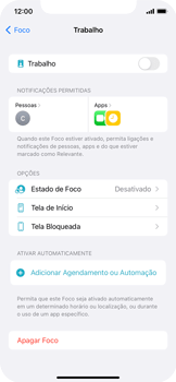 Como ativar o modo Foco - Apple iOS 15 Apple iOS 15 - Passo 18