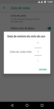 Como definir um aviso e limite de uso de dados - Motorola Moto G6 Plus - Passo 7