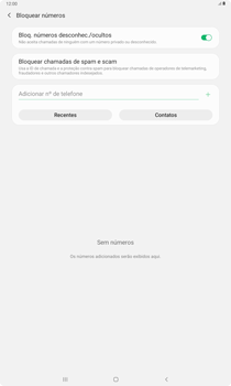 Como bloquear chamadas de números desconhecidos - Samsung Galaxy Tab S6 Lite - Passo 7