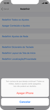 Como restaurar as configurações originais do seu aparelho - Apple iOS 12 Apple iOS 12 - Passo 7