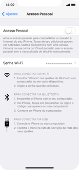 Como usar seu aparelho como um roteador de rede Wi-Fi - Apple iOS 11 Apple iOS 11 - Passo 6