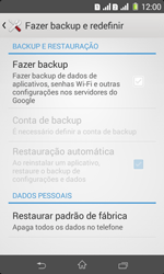 Como restaurar as configurações originais do seu aparelho - Sony Xperia E1 - Passo 5