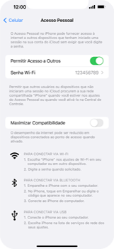 Como usar seu aparelho como um roteador de rede Wi-Fi - Apple iOS 16 Apple iOS 16 - Passo 7