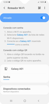 Como usar seu aparelho como um roteador de rede Wi-Fi - Samsung Galaxy A01 - Passo 12