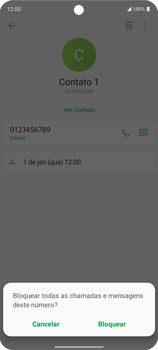 Como bloquear chamadas de um número específico - LG K62 - Passo 6