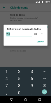 Como definir um aviso e limite de uso de dados - Motorola Moto G6 Play - Passo 9