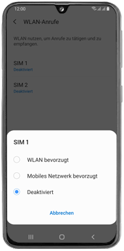 WLAN-Anrufe ein- oder ausschalten | Galaxy A40 | Untersttzung