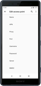 setting apn sony xz2