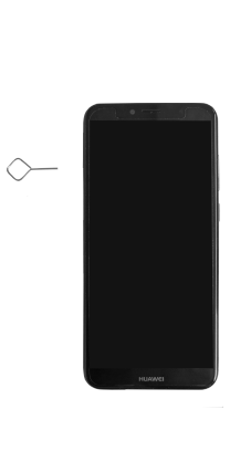 Tiroir Support Carte SIM Double + MicroSD Pour Huawei Y6 2018 - Noir Avec Outil De Retrait